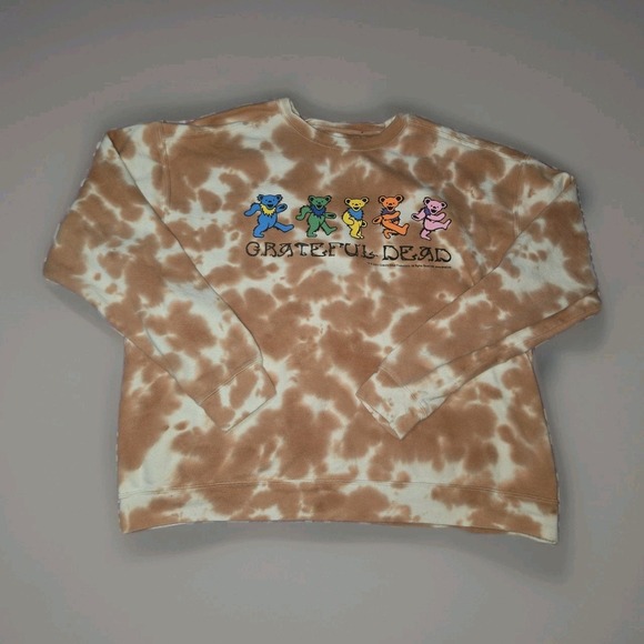 Grateful Dead Tops - Grateful Dead Tie Dye Sweatshirt Sweater Women XL Orange Bears Hippie
